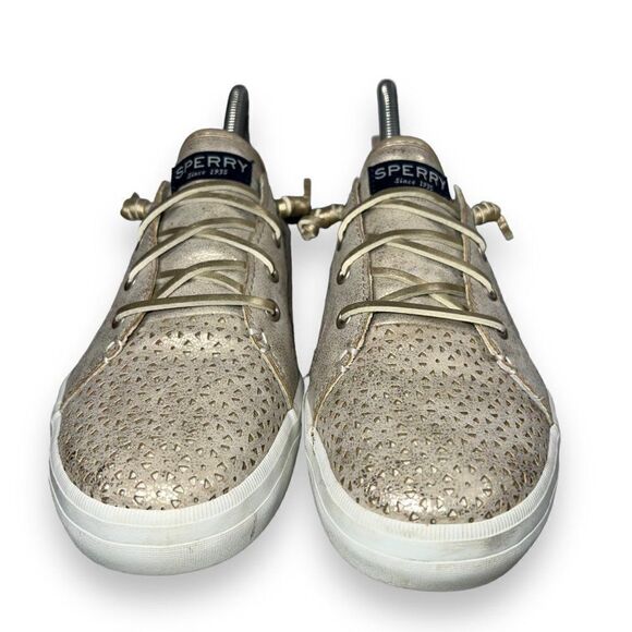 Sperry Top-Sider Crest Vibe Perforated Champagne Gold STK159836 Youth 5M - Picture 3 of 11
